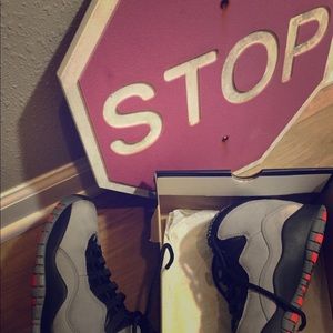 Jordan 10 Cool Grey / Infrared / Black Sz 9